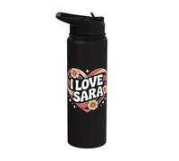 I Love Sara Cœur Floral Love Expression Stainless Steel Insulated Water Bottle