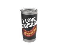 I Love Saucisse Enthusiast Humour BBQ Fun Gobelet isotherme en acier inoxydable double paroi