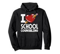 I Love School Counseling Crayon en Forme de cœur Sweat à Capuche