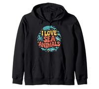 I Love Sea Animals Passionné de Vie Marine Sweat à Capuche