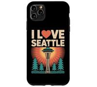 I Love Seattle Space Needle Trees Coucher de Soleil Coque pour iPhone 11 Pro Max