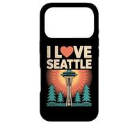 I Love Seattle Space Needle Trees Coucher de Soleil Coque pour iPhone 17 Pro