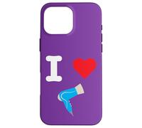 I Love Sèche-Cheveux Style de Chaleur Beauté Mode Coiffeur Coque pour iPhone 16 Pro Max