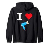 I Love Sèche-Cheveux Style de Chaleur Beauté Mode Coiffeur Sweat à Capuche