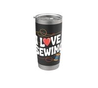 I Love Sewing Aiguille passionné de fil Gobelet isotherme en acier inoxydable double paroi