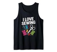 I Love Sewing Aiguilles ciseaux colorés Débardeur