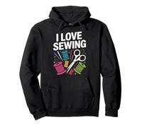 I Love Sewing Aiguilles ciseaux colorés Sweat à Capuche