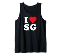 I Love SG Initials I Heart S.G. Prénom S G Débardeur