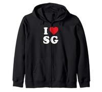 I Love SG Initials I Heart S.G. Prénom S G Sweat à Capuche