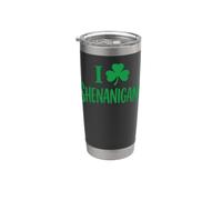 I Love Shamrock Clover Shenanigans Funny St Patrick Day Gobelet isotherme en acier inoxydable double paroi