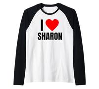 I Love Sharon Cœur personnalisé pour Femme Manche Raglan