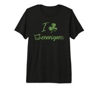 I Love Shenanigans Lucky Clover Saint Patrick Vert T-Shirt Haut de Gamme