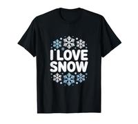I Love Snow Winter Snowflake Fun T-Shirt Graphique avec Valeur