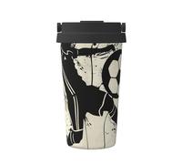 I Love Soccer - Gobelet à café isotherme en acier inoxydable, à double paroi, pour boissons chaudes et froides, 500 ml, parfait pour les déplacements, le bureau, la maison