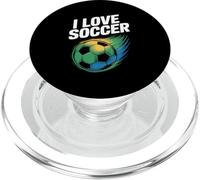 I Love Soccer Vibrant Ball Art Graphique PopSockets PopGrip pour MagSafe