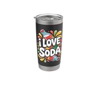 I Love Soda Bouteille Pop Color Splash Gobelet isotherme en acier inoxydable double paroi