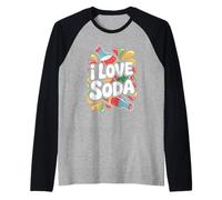 I Love Soda Bouteille Pop Color Splash Manche Raglan