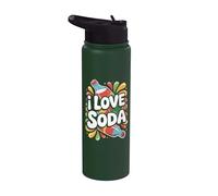 I Love Soda Bouteille Pop Color Splash Stainless Steel Insulated Water Bottle