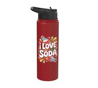 I Love Soda Bouteille Pop Color Splash Stainless Steel Insulated Water Bottle