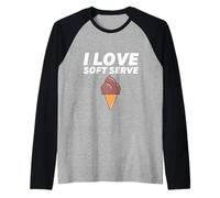 I Love Soft Serve Cône de crème glacée au Chocolat Manche Raglan
