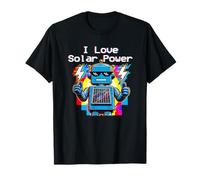 I Love Solar Power Robot rétro écologique Pixel Art T-Shirt