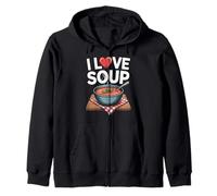 I Love Soup Bol en Forme de cœur pour Les Amateurs d'art Alimentaire Sweat à Capuche