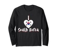 I Love South Korea Drapeau Corée du Sud Cœur Corée Manche Longue
