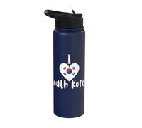 I Love South Korea Drapeau Corée du Sud Cœur Corée Stainless Steel Insulated Water Bottle