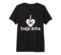 I Love South Korea Drapeau Corée du Sud Cœur Corée T-Shirt Haut de Gamme