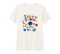 I Love Space Cute Astronaute T-Shirt Haut de Gamme