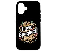 I Love Spaghetti Pâtes Tomates Basilic Coque pour iPhone 16