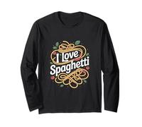 I Love Spaghetti Pâtes Tomates Basilic Manche Longue