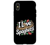 I Love Spaghetti Tomate Basilic Pâtes Fun Coque pour iPhone X/XS