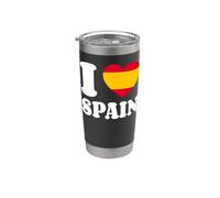 I Love Spain Drapeau Espagnol Cœur Amour Espana Gobelet isotherme en acier inoxydable double paroi