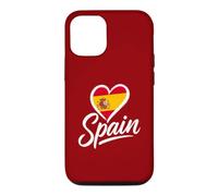 I Love Spain Vacation Voyage Minimaliste Coeur Drapeau Touriste Coque pour iPhone 12/12 Pro