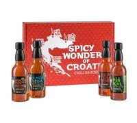 I LOVE SPICY Coffret Dégustation Spicy Wonders of Croatia - 4x100ml- Sauces Piquantes Artisanales - Véganes, Sans Gluten, Naturelles - Idée Cadeau Gourmet Homme & Femme - Niveaux de Piquant 1 - 4/5