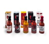 I LOVE SPICY Sauces au Piment 5 x 100 ml - De Doux à Extrême - Fumé, Fruité & Intensément Fort - Fermenté, Vegan, Fait Main - Présentation Élégante