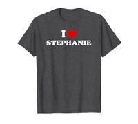 I Love Stephanie, J'aime Stephanie T-Shirt, Homme, Chiné Foncé, S