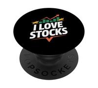 I Love Stocks Bull Market Passionné PopSockets PopGrip Adhésif