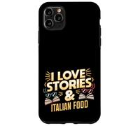 I Love Stories and Italian Food | Livre Amateur de pâtes Humour Coque pour iPhone 11 Pro Max
