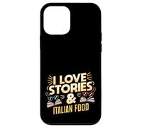 I Love Stories and Italian Food | Livre Amateur de pâtes Humour Coque pour iPhone 12 Mini