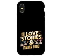 I Love Stories and Italian Food | Livre Amateur de pâtes Humour Coque pour iPhone X/XS