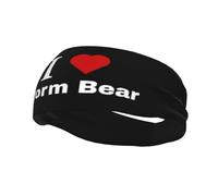 I Love Storm Bear Bandeaux Hommes Femmes Antidérapant Évacuant la Transpiration Sport Bandeau pour Gym Basketball Yoga Bandeaux Cheveux