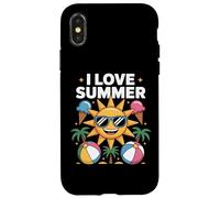 I Love Summer Sun Balles de plage Crème glacée Fun Coque pour iPhone X/XS