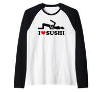 I Love Sushi. Hot Love Eat pssy Its Vegan Amour Saint-Valentin Manche Raglan