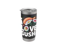 I Love Sushi Roll Lovers Delight Art Gobelet isotherme en acier inoxydable double paroi