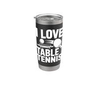 I Love Table Tennis de Table Ping Pong Passion Gobelet isotherme en acier inoxydable double paroi