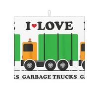 I Love Tapis de cuisine absorbant l'eau, séchage rapide avec dos antidérapant, protecteur de comptoir en microfibre absorbante, 45,7 x 40,6 cm