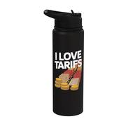I Love Tarifs Trade Politics Humour Stainless Steel Insulated Water Bottle