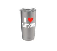 I Love Tattooing - Cœur - Magasinez une session de conception d'encre Gobelet isotherme en acier inoxydable double paroi